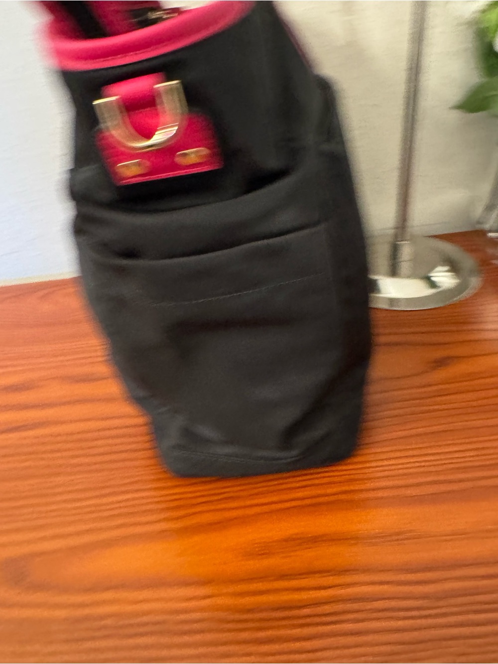 Michael Kors Black diaper bag with Hot Pink Trim and Gold Accents - Picture 6 of 12